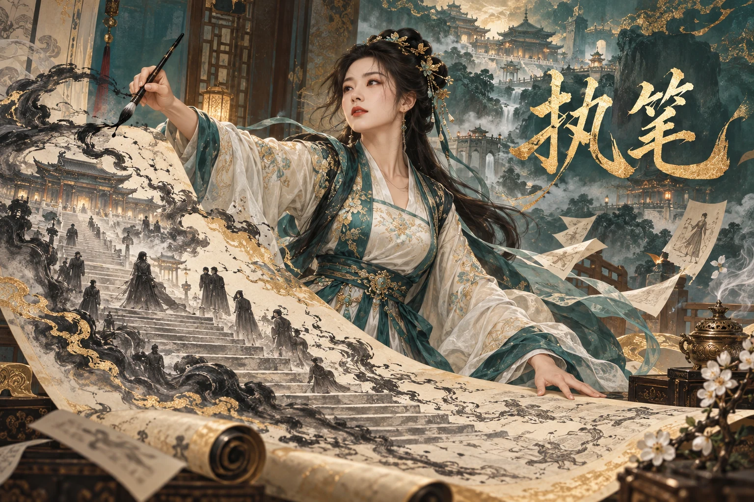 执笔主题封面
